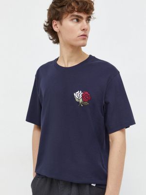 Памучна тениска с дълъг ръкав с апликация Les Deux
