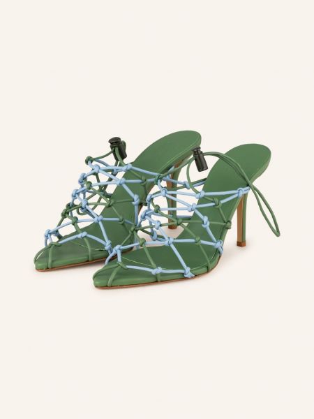Sandały z paskami Gia Borghini zielone