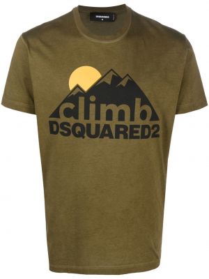Тениска с принт Dsquared2 зелено