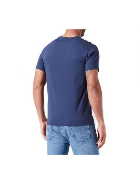 Koszulka bawełniana relaxed fit Emporio Armani niebieska
