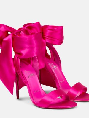 Satenaste sandali Christian Louboutin roza