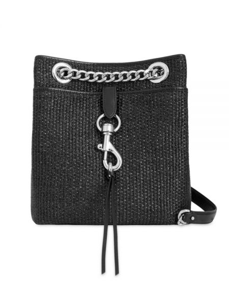 Кожаная плетеная сумка Rebecca Minkoff черная