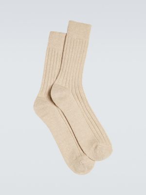 Kašmírové ponožky Auralee béžové
