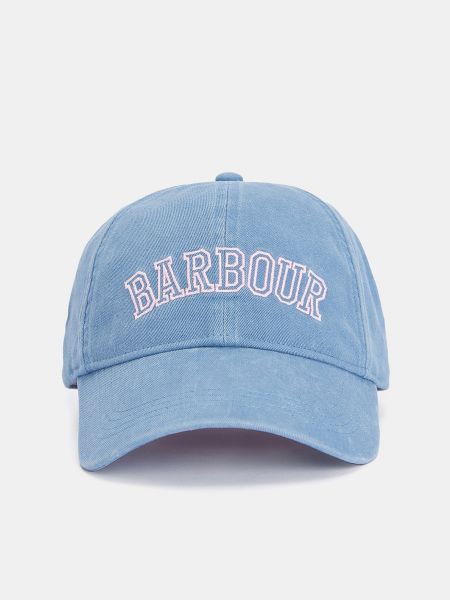 Gorra de algodón Barbour azul