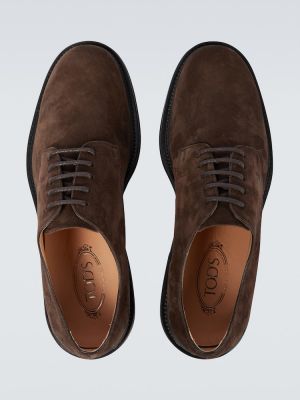 Pantofi derby din piele de căprioară Tod's maro