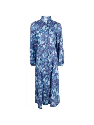 Niebieska sukienka długa w kwiatki Faithfull The Brand