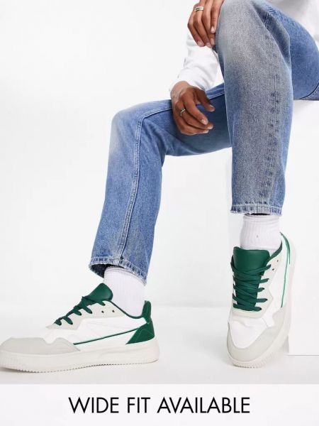 Кожаные кроссовки из искусственной кожи Asos зеленые