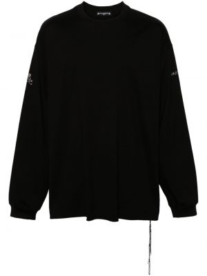 Medvilninis marškinėliai su kristalais Mastermind Japan juoda