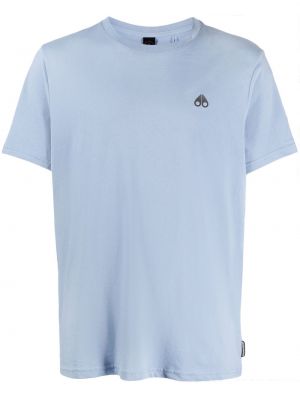 Kokvilnas t-krekls ar apdruku Moose Knuckles zils