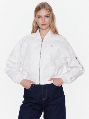 Geacă de blugi Calvin Klein Jeans alb