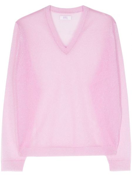 Пуловер с v-образно деколте Erl розово
