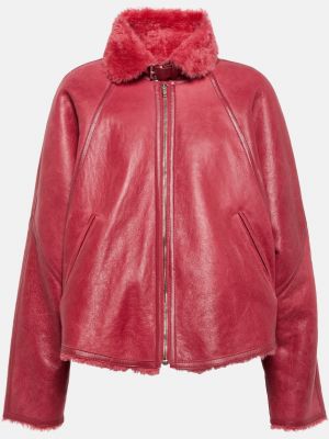 Кожаная куртка Isabel Marant розовая