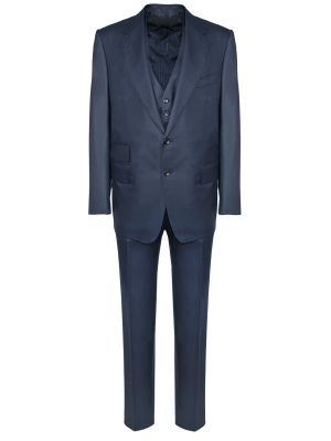 Шерстяной костюм Tom Ford синий