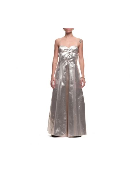 Sukienka długa elegancka Forte Forte srebrna