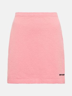Mini falda de punto Miu Miu rosa