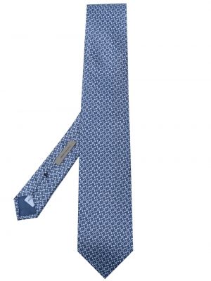 Žakárová hedvábná kravata Corneliani modrá