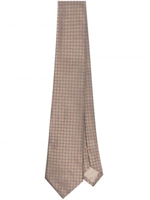 Svilena kravata iz žakarda Emporio Armani rjava