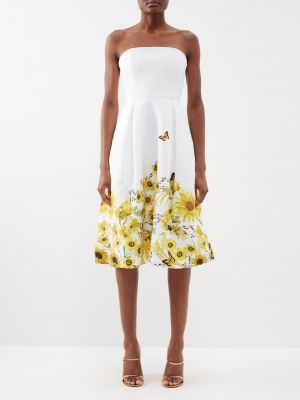 Платье миди из органзы meadow с цветочным принтом Mary Katrantzou белый