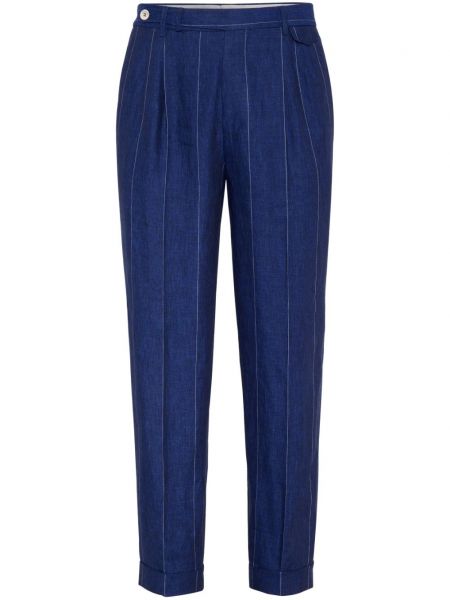 Pantalon slim à rayures Brunello Cucinelli bleu