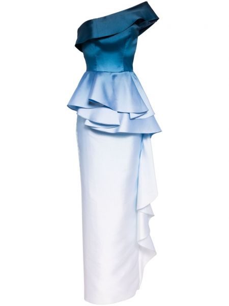 Haljina na jedno rame s prijelazom boje Saiid Kobeisy plava