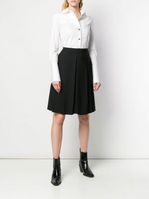 Falda plisada Chanel Pre-owned negro