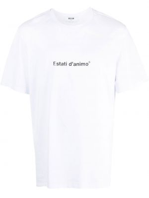 Βαμβακερή μπλούζα με σχέδιο Msgm λευκό