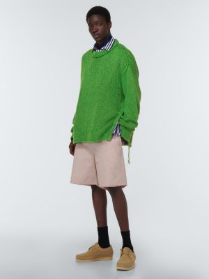 Medvilninis megztinis oversize Sacai žalia