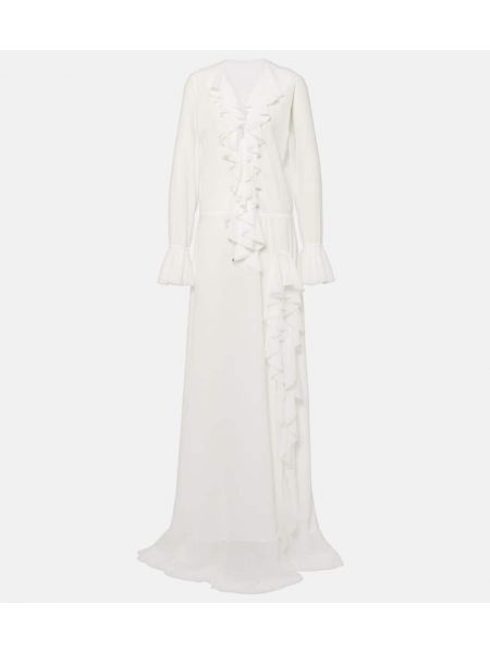 Sukienka długa z falbankami Bananhot biała