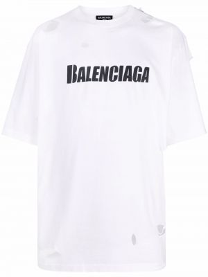 Тениска с принт бяло Balenciaga