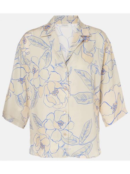 Blommig skjorta Dries Van Noten vit