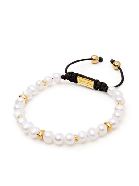 Karkötő gyöngyökkel Nialaya Jewelry fehér