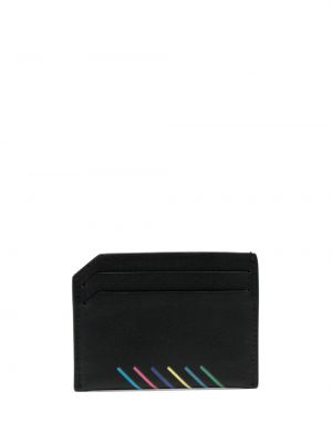 Pruhovaná kožená peněženka Ps Paul Smith černá