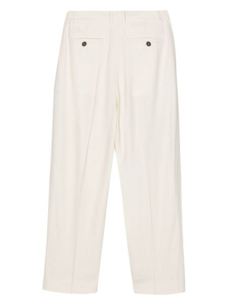 Plisované kalhoty relaxed fit Studio Nicholson bílé
