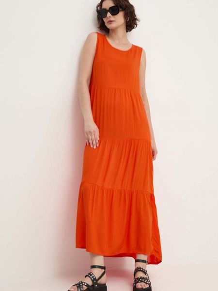 Rozkloszowana sukienka Answear Lab pomarańczowa