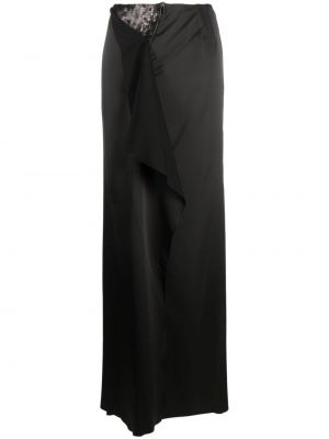 Saténová flitrovaná dlhá sukňa Gemy Maalouf čierna
