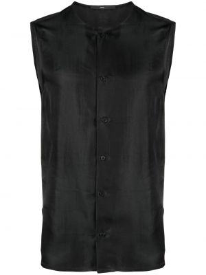 Satenska srajca brez rokavov Sapio črna