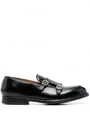 Pantofi loafer din piele cu cataramă Cenere Gb negru
