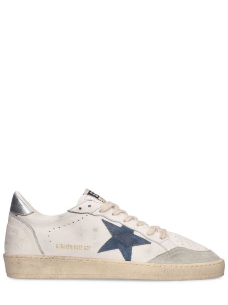 Stjernemønster lær sneakers Golden Goose hvit