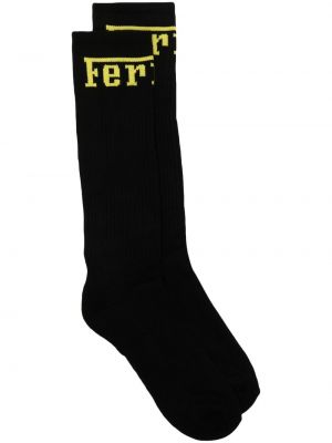 Černé ponožky s potiskem Ferrari