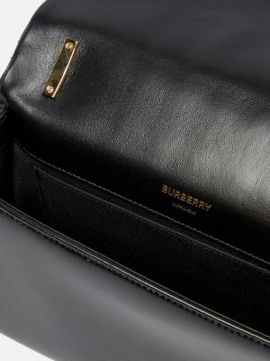 Bolsa de hombro de cuero Burberry negro
