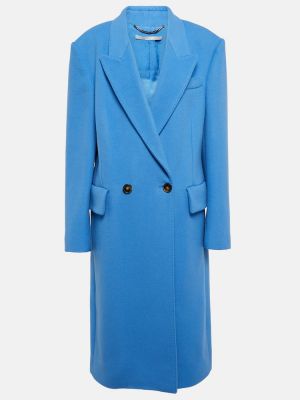 Vlnený kabát Stella Mccartney modrá