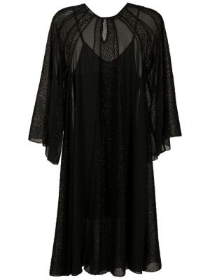 Šaty s třásněmi relaxed fit Olympiah černé