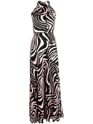 Koktejl obleka s potiskom z abstraktnimi vzorci z zebra vzorcem Dvf Diane Von Furstenberg