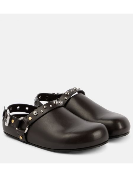 Dubbade konstläder läder clogs Stella Mccartney brun