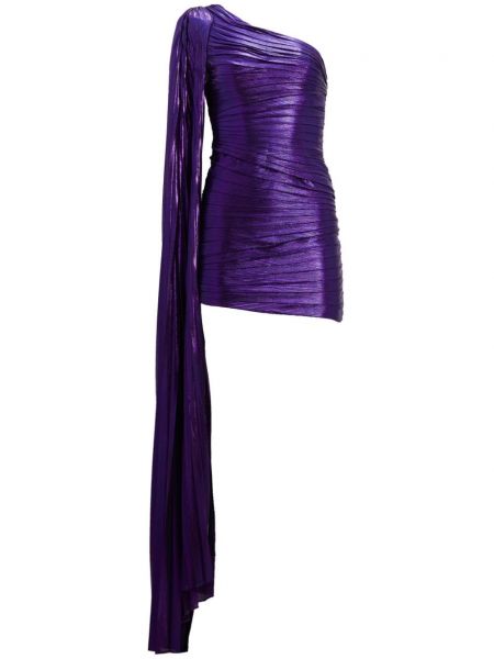 Mini obleka z draperijo Retrofete vijolična