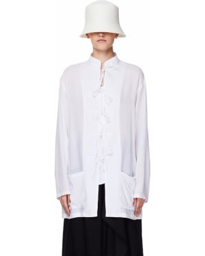 С карманами рубашка Yohji Yamamoto, белая