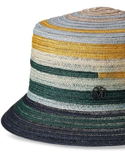 Sombrero a rayas Maison Michel verde