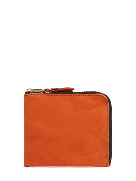 Læder kortholder med lynlås Comme Des Garçons Wallet orange