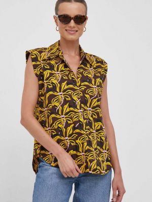 Памучна блуза с принт United Colors Of Benetton жълто