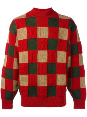 Кариран пуловер Issey Miyake Pre-owned червено